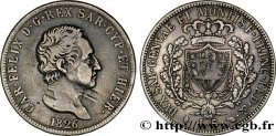 ITALIEN - KÖNIGREICH SARDINIEN 5 Lire Charles Félix, roi de Sardaigne 1826 Gênes