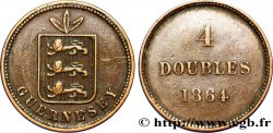 GUERNSEY 4 Doubles armes du baillage de Guernesey 1864 