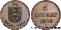 GUERNSEY 4 Doubles armes du baillage de Guernesey 1920 Heaton