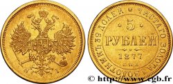 RUSIA 5 Roubles Alexandre II 1877 Saint-Petersbourg