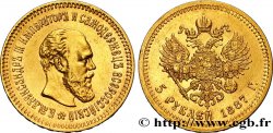 RUSSIE 5 Roubles Tsar Alexandre III 1887 Saint-Petersbourg