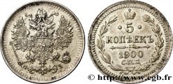 RUSSIA 5 Kopecks aigle bicéphale 1900 Saint-Petersbourg AU 