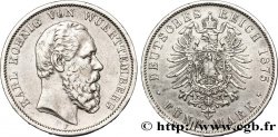 ALLEMAGNE - WURTEMBERG 5 Mark Charles 1875 Stuttgart TTB 