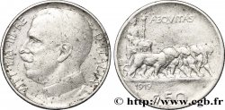 ITALIE 50 Centesimi  Victor Emmanuel III en uniforme / allégorie de l’Italie et 4 lions 1919 Rome - R