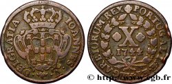 PORTUGAL 10 Réis Jean V 1744  TB+ 