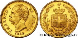 ITALIE 20 Lire Umberto Ier 1882 Rome TTB+ 