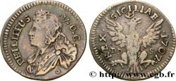 ITALIE - ROYAUME DE SICILE 1/2 Tari Philippe V 1707  TTB 