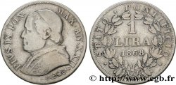 VATICAN AND PAPAL STATES 1 Lire Pie IX An XXII 1868 Rome