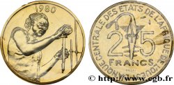WEST AFRICAN STATES (BCEAO) Essai de 25 Francs masque / femme F.A.O. 1980 Paris