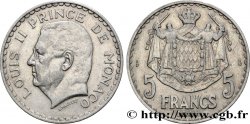 MONACO 5 Francs Louis II / armoiries 1945 Paris