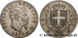 ITALY 5 Lire Victor Emmanuel II 1874 Milan