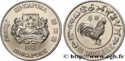 SINGAPORE 10 Dollars année du coq : emblème / coq 1981 