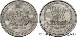 SINGAPUR 10 Dollars 20e anniversaire de l’ASEAN 1987 