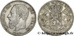 BELGIQUE 5 Francs Léopold II tranche A 1870 