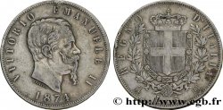 ITALIE 5 Lire Victor Emmanuel II 1874 Milan