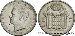 MONACO 5 Francs Prince Rainier III / écu 1966 Paris