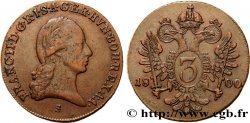 AUTRICHE 3 Kreuzer François II / aigle bicéphale 1800 Schmollnitz