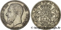 BELGIQUE 5 Francs Léopold II tranche A 1869 