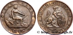 SPAIN 5 Centimos “ESPAÑA” assise 1870 Oeschger Mesdach & CO