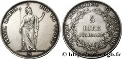 ITALIE - LOMBARDIE 5 Lire Gouvernement provisoire de Lombardie 1848 Milan TTB 