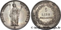 ITALIE - LOMBARDIE 5 Lire Gouvernement provisoire de Lombardie 1848 Milan