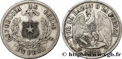 CHILI 1 Peso condor 1874 Santiago 