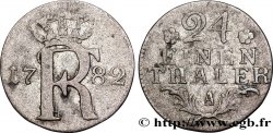 ALLEMAGNE - PRUSSE 1/24 Thaler Royaume de Prusse monogramme de Frédéric II 1782 Berlin