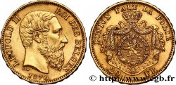 BELGIQUE 20 Francs or Léopold II  4e type 1870 Bruxelles