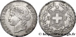 SUISSE 5 Francs Helvetia buste 1890 Berne