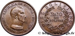 BOLIVIE 10 Bolivianos (1 Bolivar) Simon Bolivar 1951 