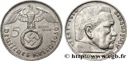 ALLEMAGNE 5 Reichsmark Maréchal Paul von Hindenburg 1936 Stuttgart