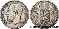 BELGIQUE 5 Francs Léopold II tranche A 1870 