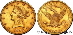 UNITED STATES OF AMERICA 10 Dollars or  Liberty , avec In God we trust 1893 Philadelphie