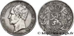 BELGIQUE 5 Francs Léopold Ier tête nue 1849 