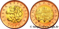 RÉPUBLIQUE TCHÈQUE 50 Korun lion tchèque / vue des monuments de Prague 1993 Hambourg