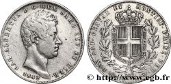 ITALIA - REGNO DE SARDINIA 5 Lire Charles Albert, roi de Sardaigne 1842 Gênes