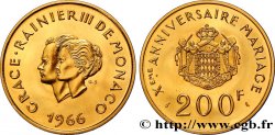 MONACO 200 francs or, dixième anniversaire du mariage 1966 Paris SPL 