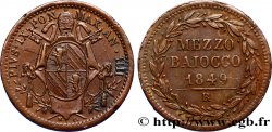 VATICAN AND PAPAL STATES Mezzo Baiocco  1849 Rome