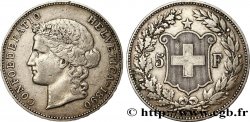 SUISSE 5 Francs Helvetia buste 1890 Berne TB+ 