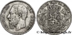 BELGIQUE 5 Francs Léopold II tranche position A 1873 