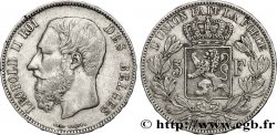 BELGIUM 5 Francs Léopold II tranche A 1870  XF 