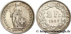 SUISSE 2 Francs Helvetia 1947 Berne