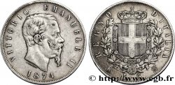 ITALIE 5 Lire Victor Emmanuel II 1874 Milan