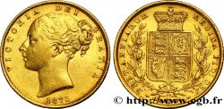 ROYAUME-UNI 1 Souverain Victoria variété avec numéro de coin, coin n°37 1871 Londres