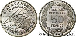 CAMEROUN Essai de 50 Francs Etat du Cameroun, commémoration de l’indépendance, antilopes 1960 Paris