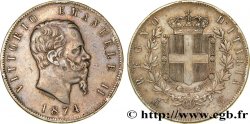 ITALIE 5 Lire Victor Emmanuel II 1874 Milan