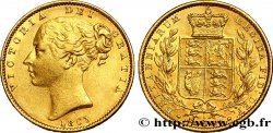 ROYAUME-UNI 1 Souverain Victoria variété avec numéro de coin, coin n°1 1863 Londres