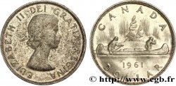 CANADá
 1 Dollar Elisabeth II / canoe avec indien 1961 