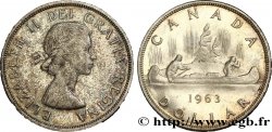 CANADA 1 Dollar Elisabeth II / canoe avec indien 1963 