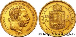 UNGHERIA 20 Francs or ou 8 Forint, 1e type François-Joseph Ier 1877 Kremnitz